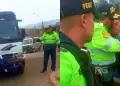 Paro de transportistas: Oficial PNP da coaster y agredi al chofer que acat la protesta en SJL