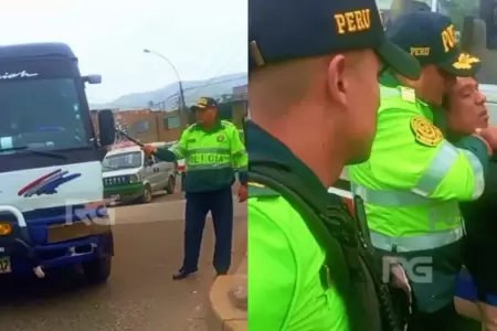 Efectivo policial rompi espejo de coaster en SJL.
