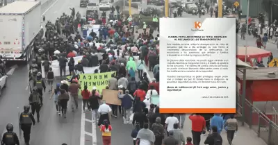 Fuerza Popular expres apoyo a paro de transportistas
