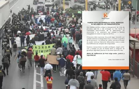 Fuerza Popular expres apoyo a paro de transportistas