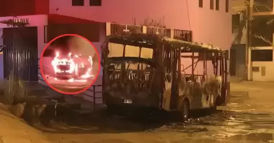 Bus de lnea 'la 40' es incendiado tras levantamiento de paro de transportistas