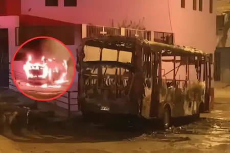 Bus de lnea 'la 40' es incendiado tras levantamiento de paro de transportistas