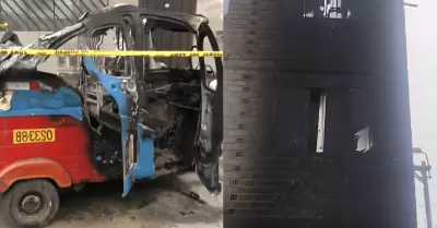 Sujetos queman dos mototaxis en San Martn de Porres