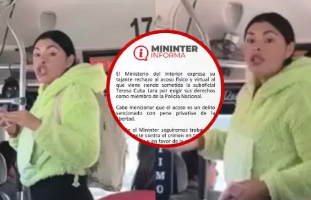 Mininter emite comunicado por caso de suboficial