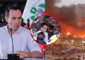 Incendio voraz en Pamplona Alta: Presidente Jos Jer llega a la zona del siniestro en SJM