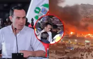 Incendio voraz en Pamplona Alta: Presidente Jos Jer llega a la zona del siniestro en SJM