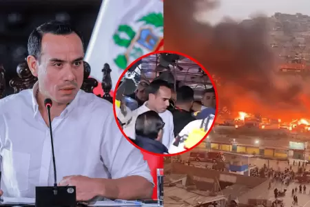 Presidente Jos Jer llega a la zona del voraz incendio en SJM