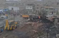 San Juan de Miraflores: Inician labores de remocin de escombros tras extincin de incendio en Pamplona