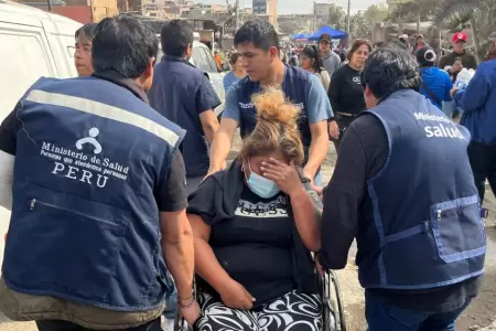 Minsa atendi a ms de 100 personas afectadas por incendio en Pamplona Alta.