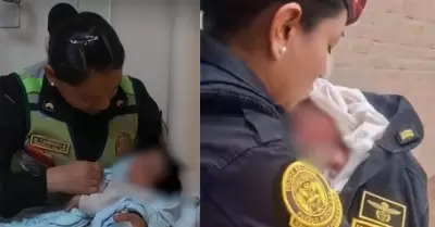 PNP rescata a recién nacido abandonado en una caja de cartón en Chiclayo