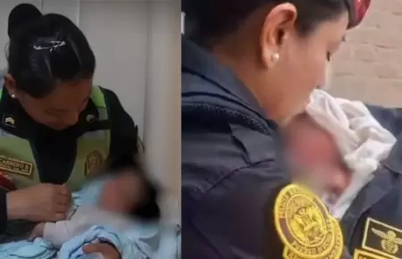 PNP rescata a recin nacido abandonado en una caja de cartn en Chiclayo