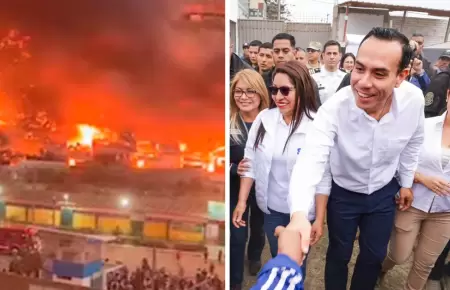 Incendio en Pamplona Alta: Jos Jer acudi a supervisar atencin a damnificados