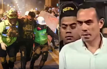 Jos Jer visita a policas heridos.