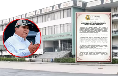 Facultad de Derecho de la UNMSM rechaza declaraciones de ministro del Interior