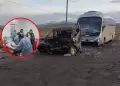 Tragedia en va Juliaca - Arequipa: Choque entre minivn y bus turstico deja al menos cinco fallecidos