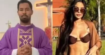 El sacerdote y la presunta novia infiel.