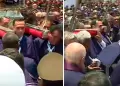 Jos Jer rinde homenaje al Seor de los Milagros: Presidente carg el anda de la sagrada imagen