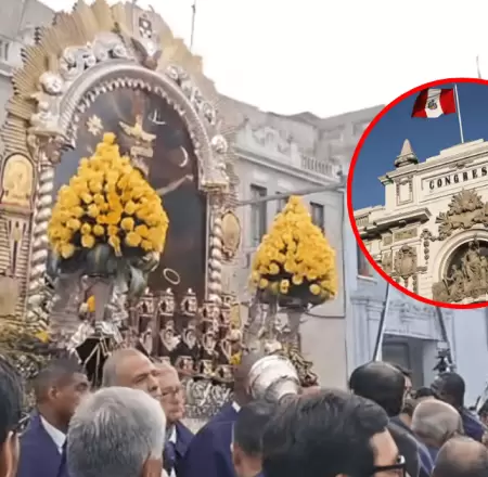 Congreso de la Repblica rindi honores al Seor de los Milagros