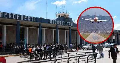 Mantenimiento de pista en aeropuerto de Cusco