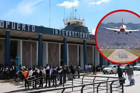 Mantenimiento de pista en aeropuerto de Cusco