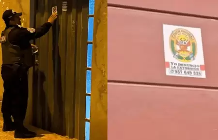 PNP coloca sticker institucional en viviendas y negocios ante ola de extorsin