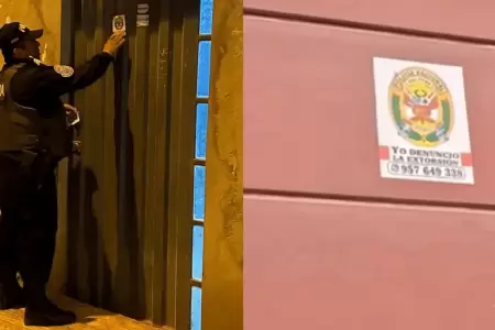 PNP coloca sticker institucional en viviendas y negocios ante ola de extorsin