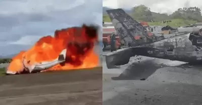 Dos personas fallecieron tras despegue fallido de avioneta