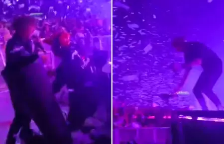Cantante sufre accidente en pleno concierto.