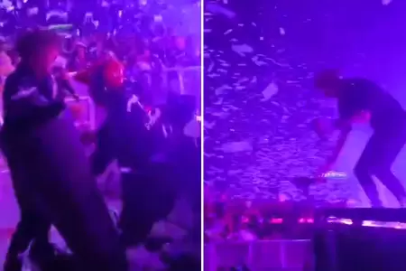 Cantante sufre accidente en pleno concierto.