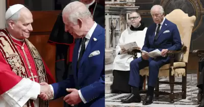 El papa León XIV y el Rey Carlos III rezan juntos en la Capilla Sixtina del Vati