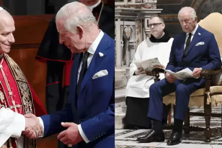 El papa Len XIV y el Rey Carlos III rezan juntos en la Capilla Sixtina del Vati