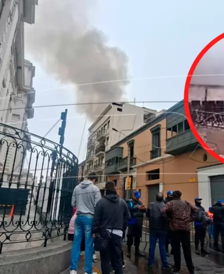 Incendio en Jr. Junín cerca al Congreso.