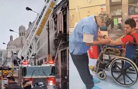 Cuatro bomberos heridos por incendio