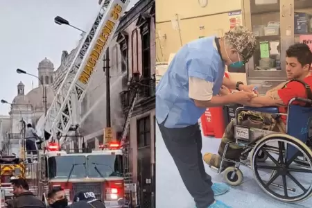 Cuatro bomberos heridos por incendio