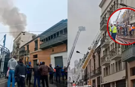 Riesgo de colapso en galería tras incendio: Jr. Junín y Andahuaylas permanecerán