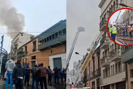 Riesgo de colapso en galera tras incendio: Jr. Junn y Andahuaylas permanecern