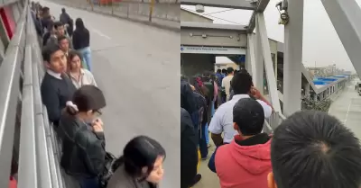 Reportan largas colas en estaciones Izaguirre y Chimpu Ocllo del Metropolitano.