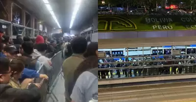 Largas colas en estaciones del Metropolitano.