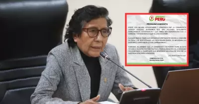 Bancada de Lucinda Vásquez suspende sus derechos