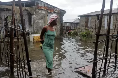 Damnificada por el huracn Melissa.