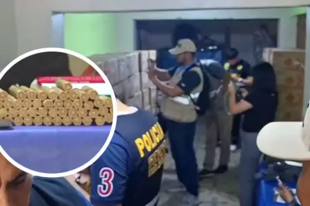 'Los Detonadores de Comas' fueron intervenidos con 35 mil cartuchos de dinamita.