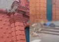 Cornisa de iglesia en Ayacucho se desplomó dejando una persona muerta y varios heridos