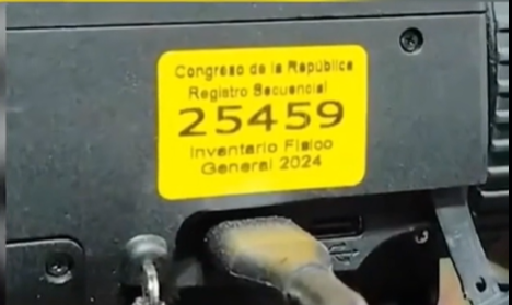 Cámara con código de inventario del Congreso