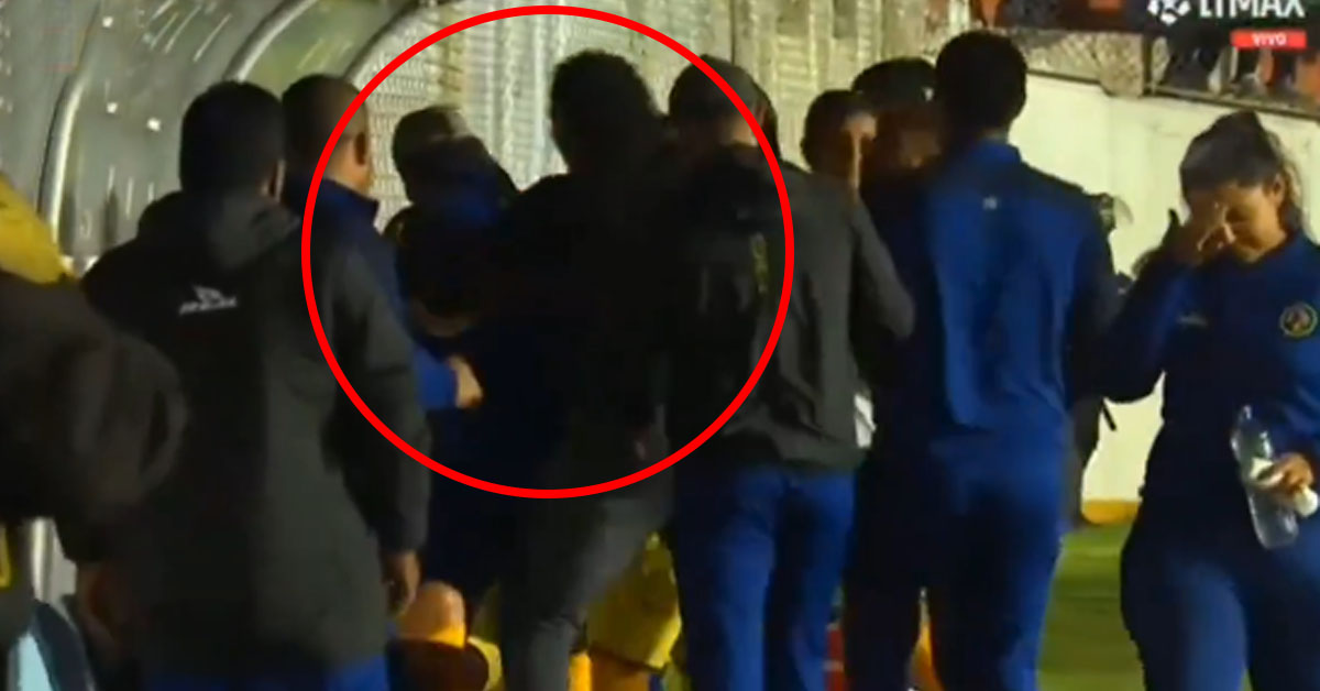 Santiago Acasiete se agarra a golpes con su jugador tras cambiarlo en pleno duelo ante Cienciano