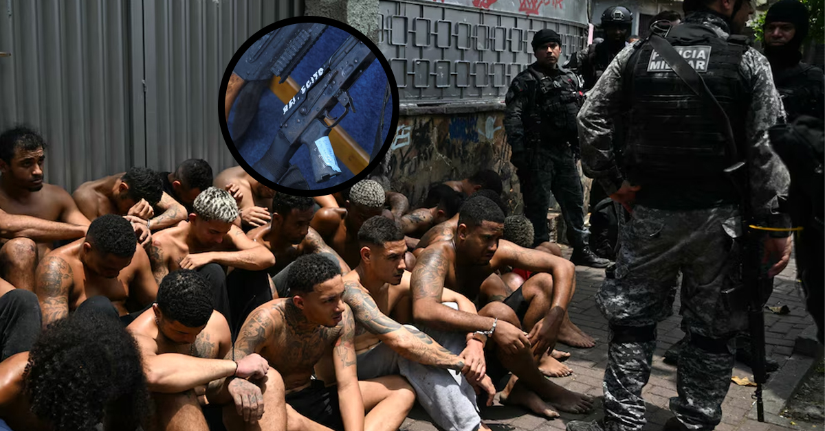 Fusil peruano fue hallado en arsenal del Comando Vermelho tras megaoperativo en Río de Janeiro, Brasil