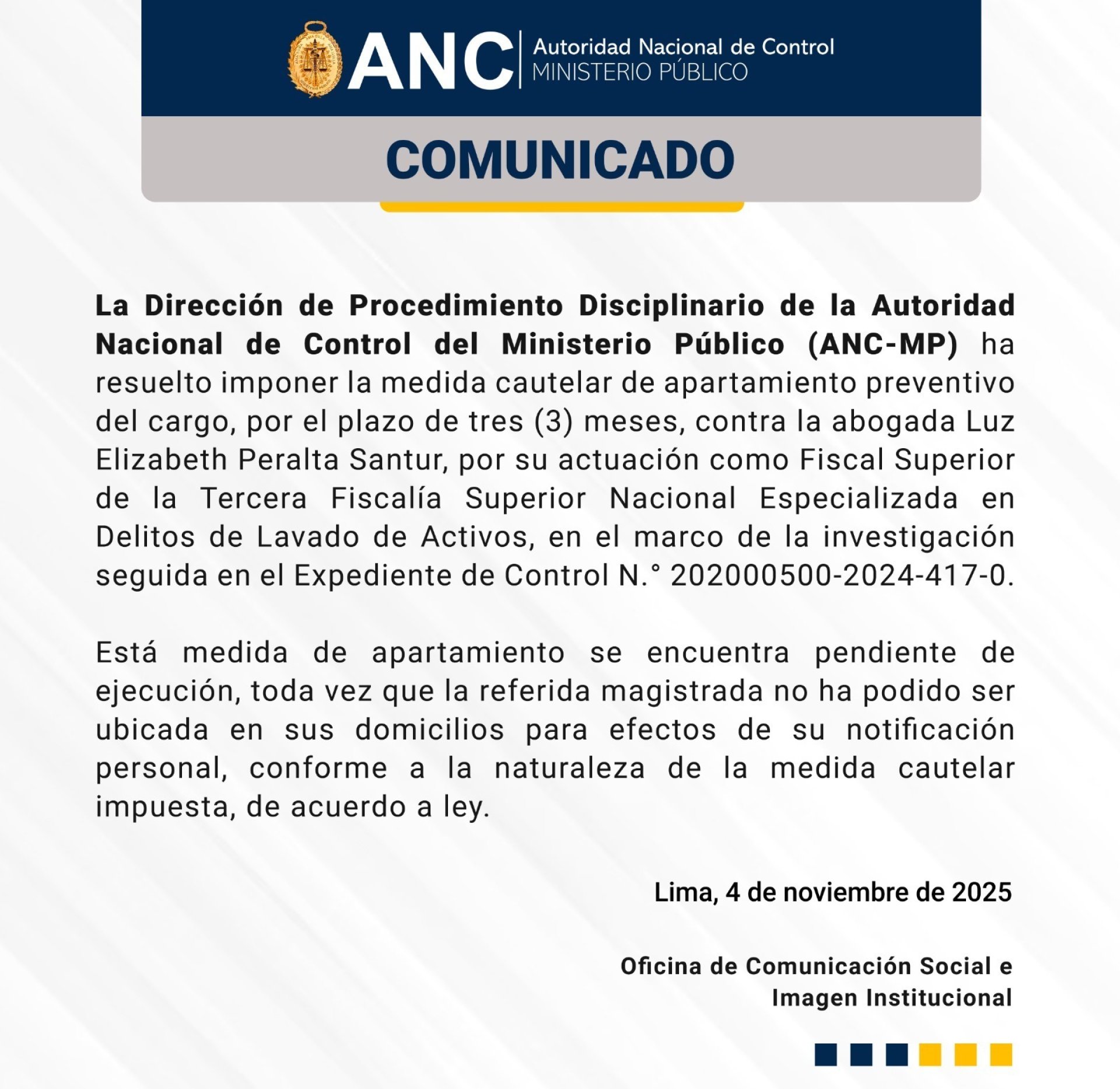 Comunicado del ANC