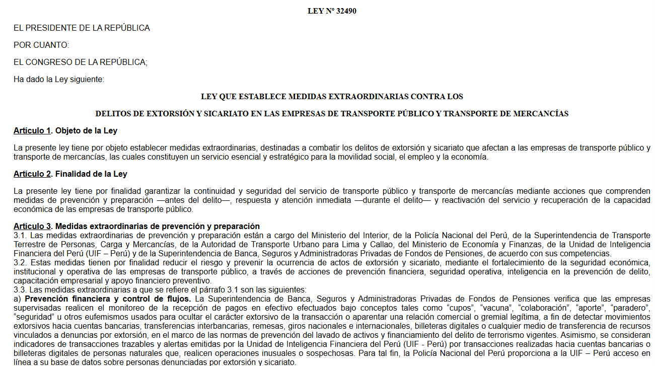 Ley N. 32490