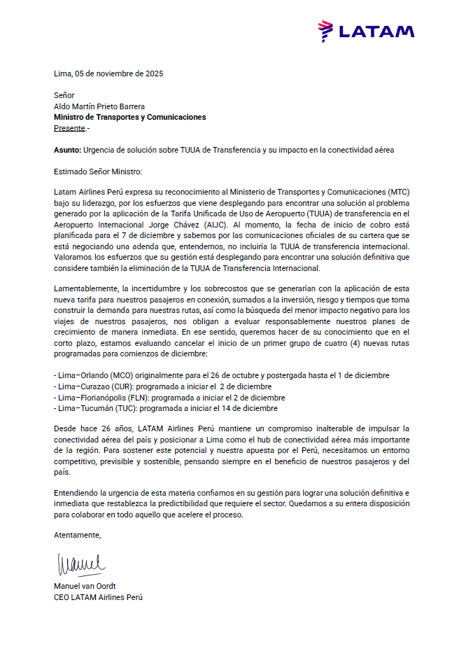 Comunicado de LATAM