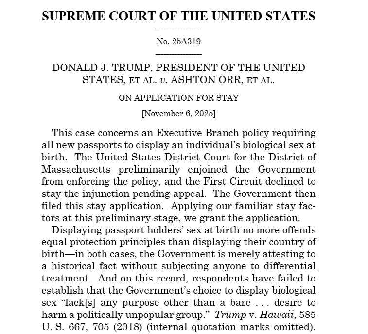 Orden de la Corte Suprema de EE.UU.