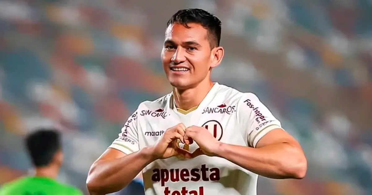 Jairo Vélez celebrando un gol con la 'U'.